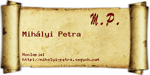 Mihályi Petra névjegykártya