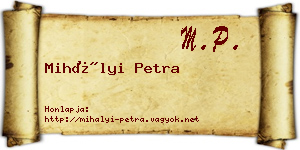 Mihályi Petra névjegykártya